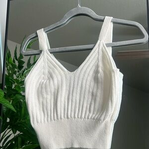 White Knit Tank Top